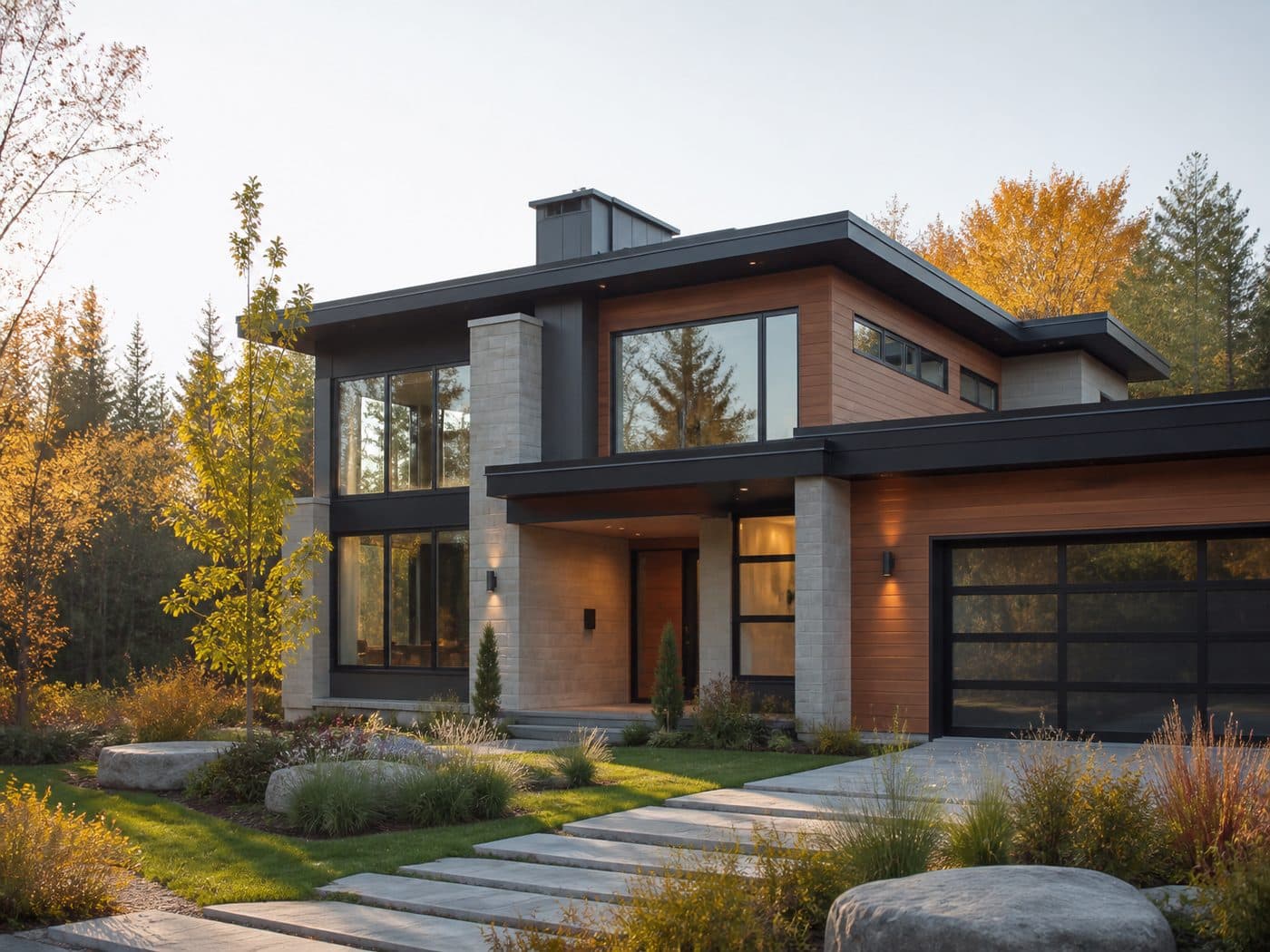 Sustainable modern home exterior representing energy-efficient Mattamy construction in Milton